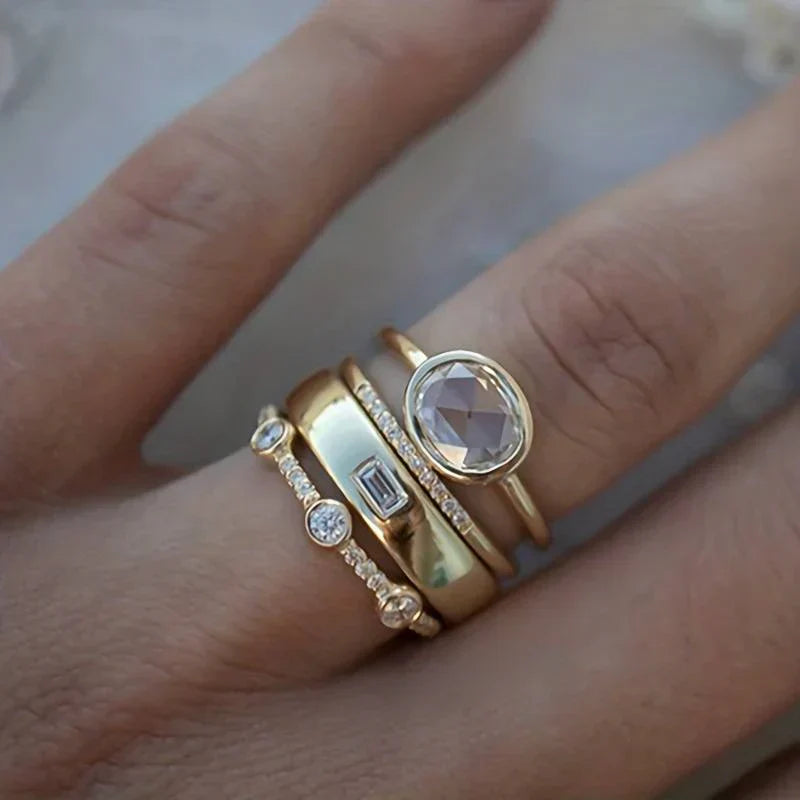 Zirconia Gold Statement Set