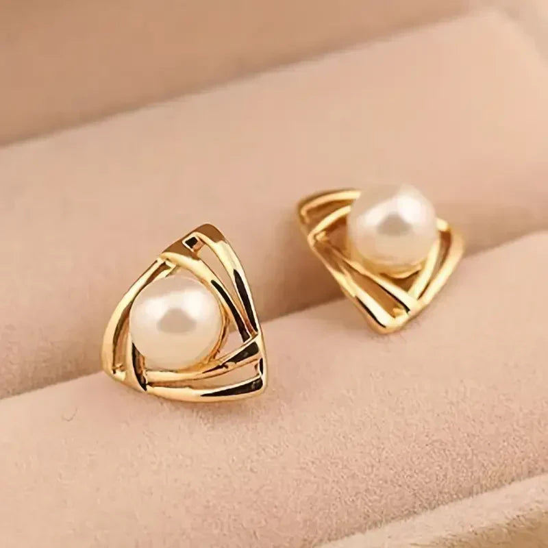 Pearl Whisper Gold Earrings