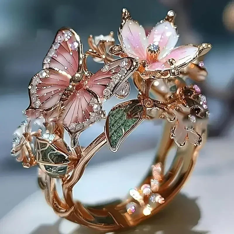 Butterfly Zirconia Statement Ring