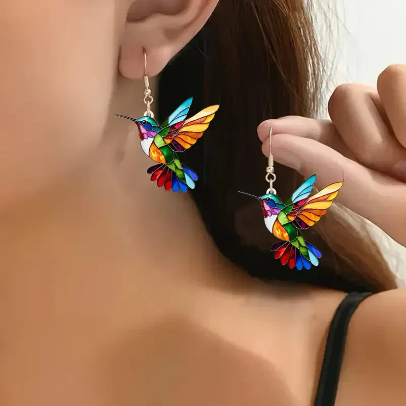 Hummingbird Harmony Gold Earrings