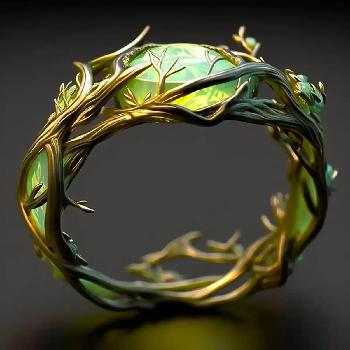 Verdant Bloom Crown Ring