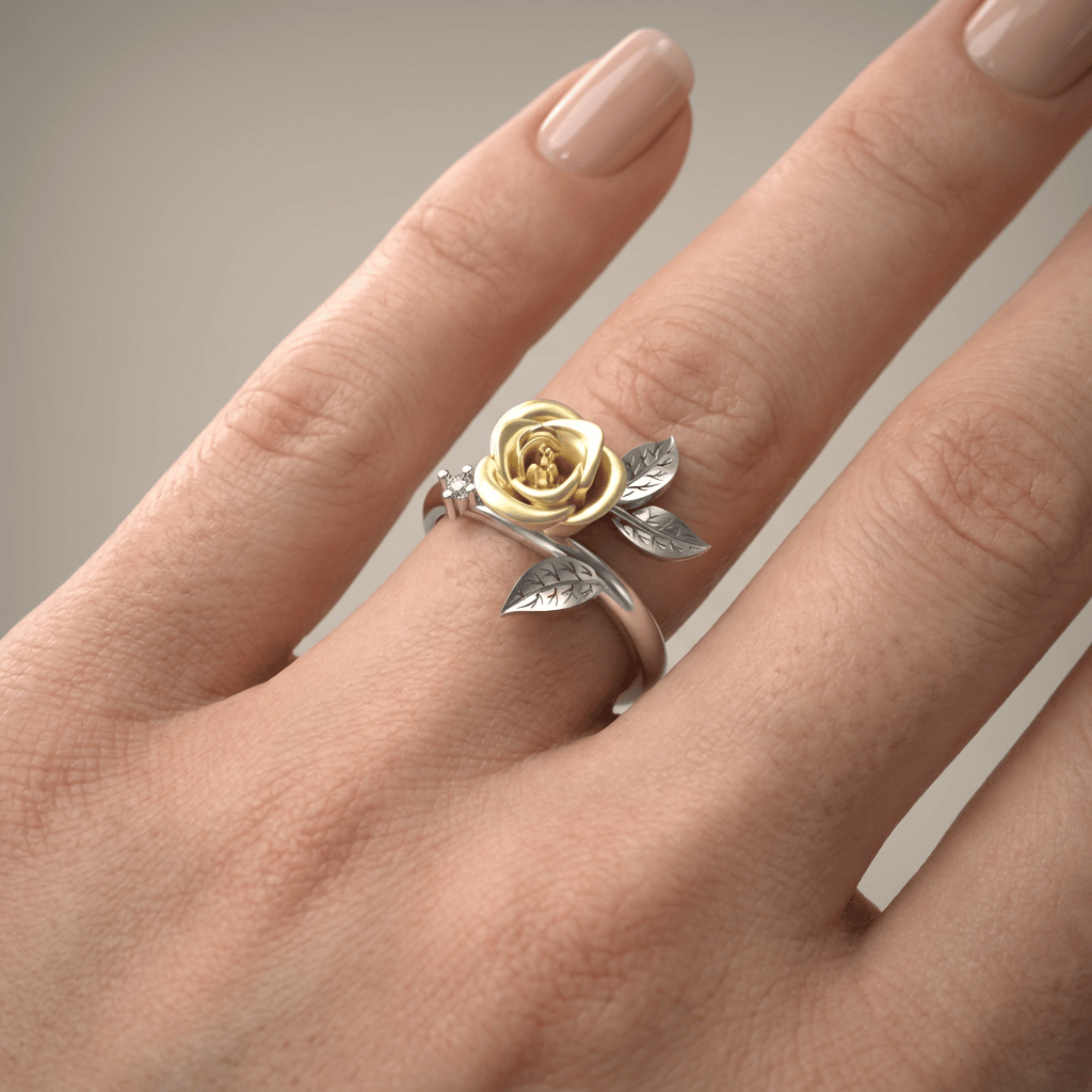 Yellow Rose Grace Silver Ring