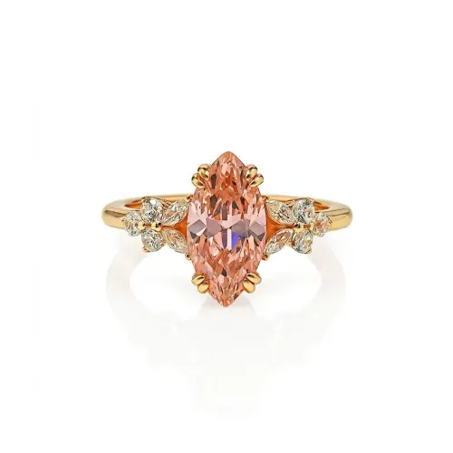 Marquise Floral Crystals Accent Ring