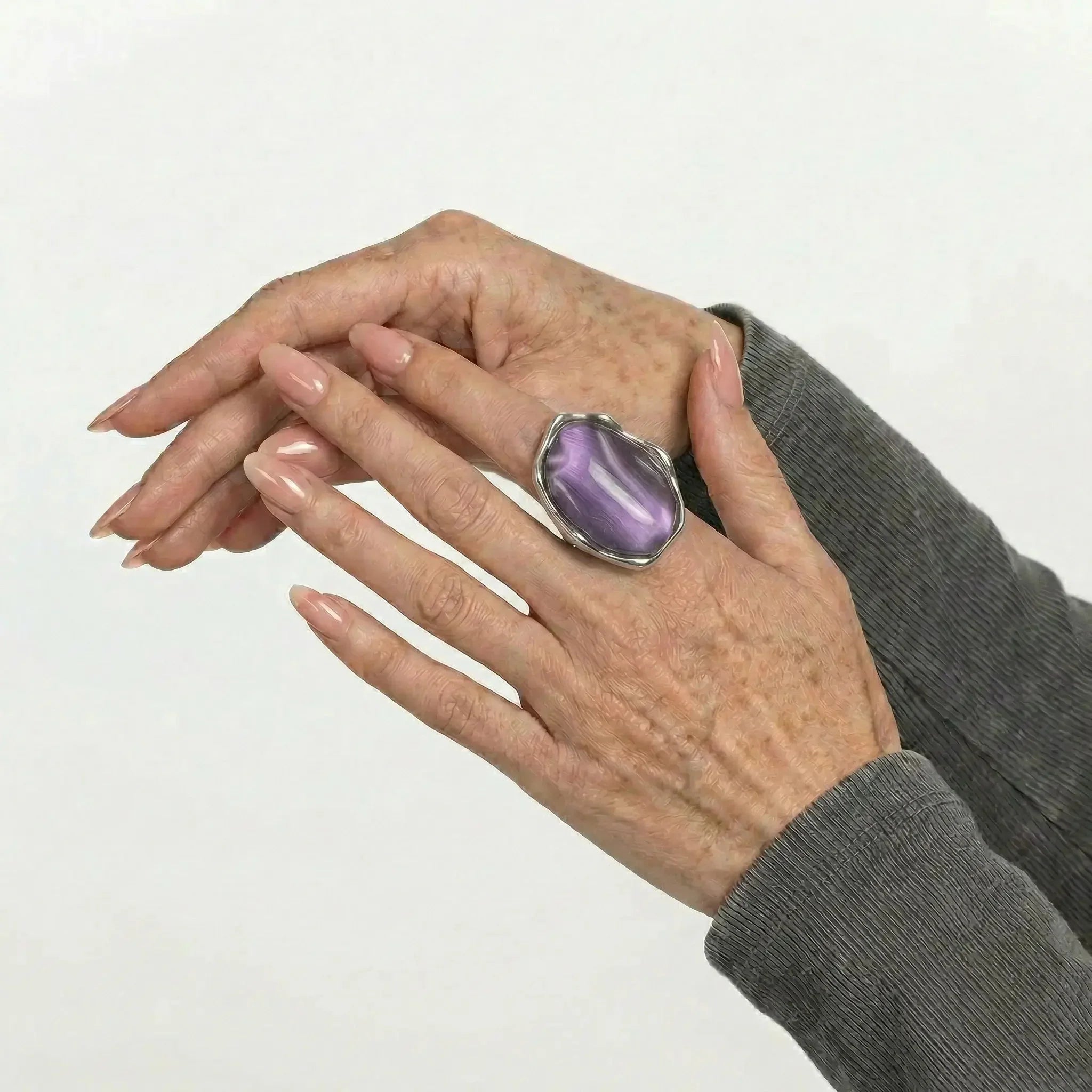 LoveEcho Natural Stone Crystal Ring
