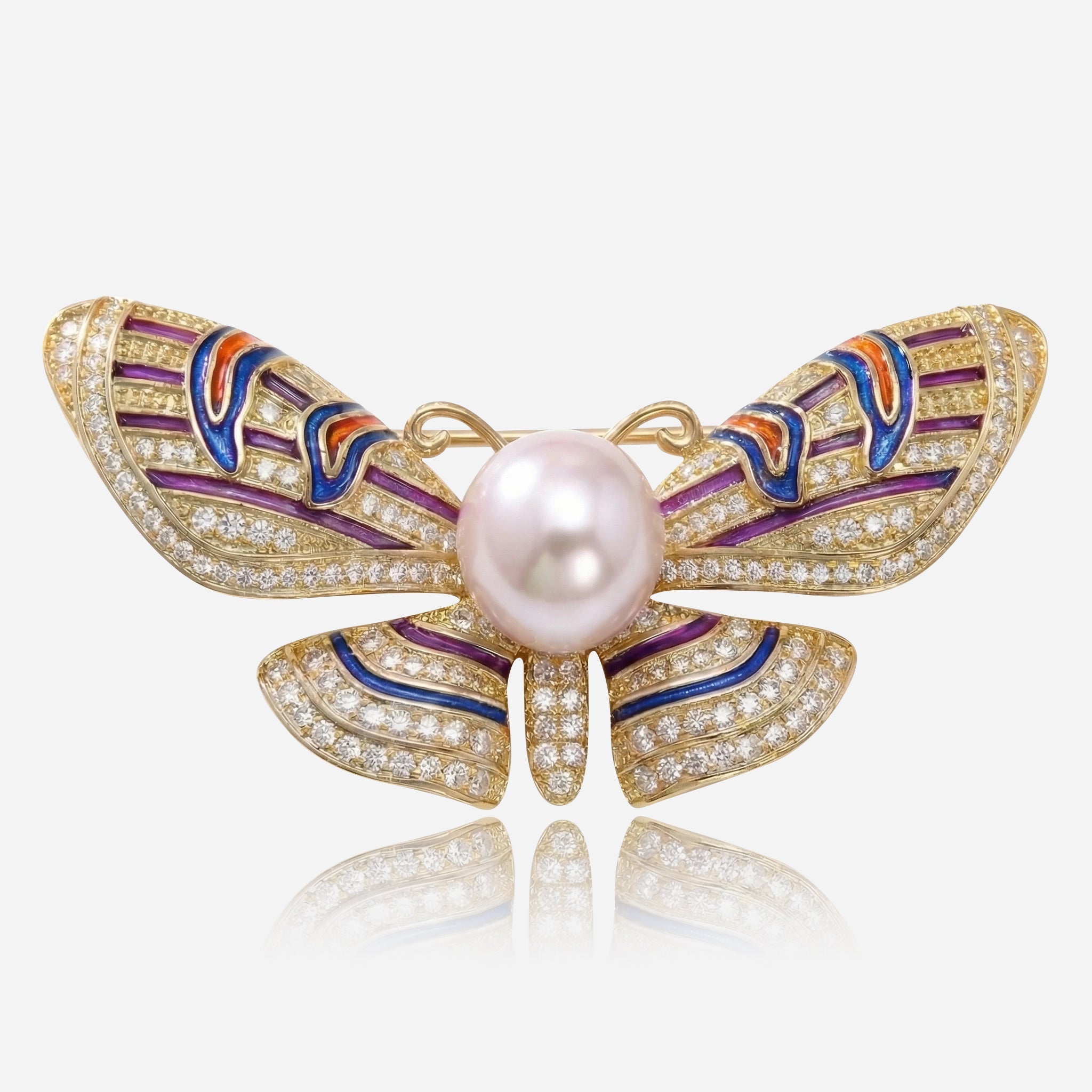 Majestic Pearl Wing Brooch