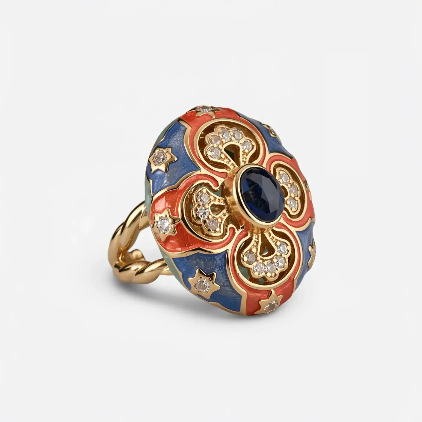 Majesty Enamel Medallion Ring