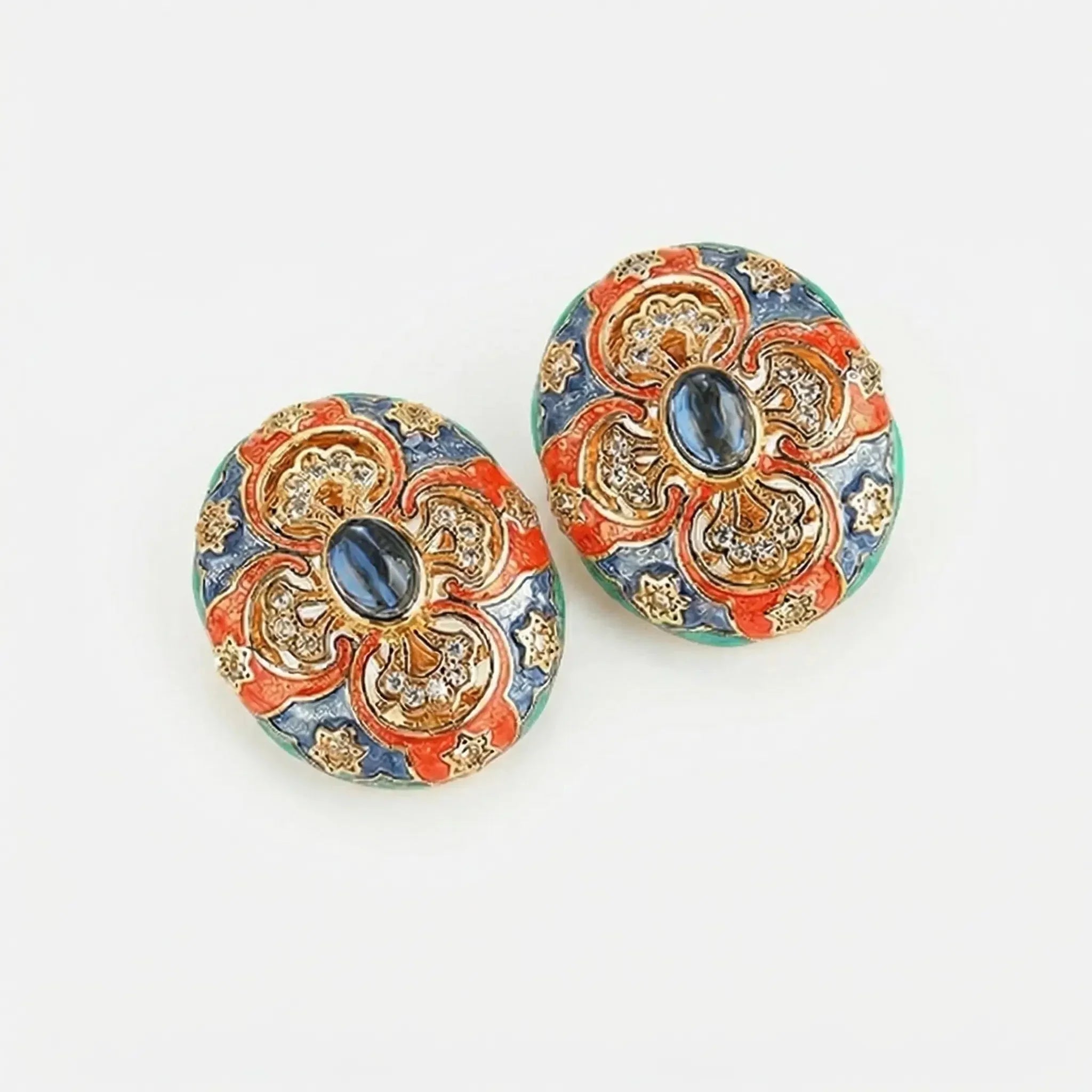 Majesty Enamel Stud Earrings