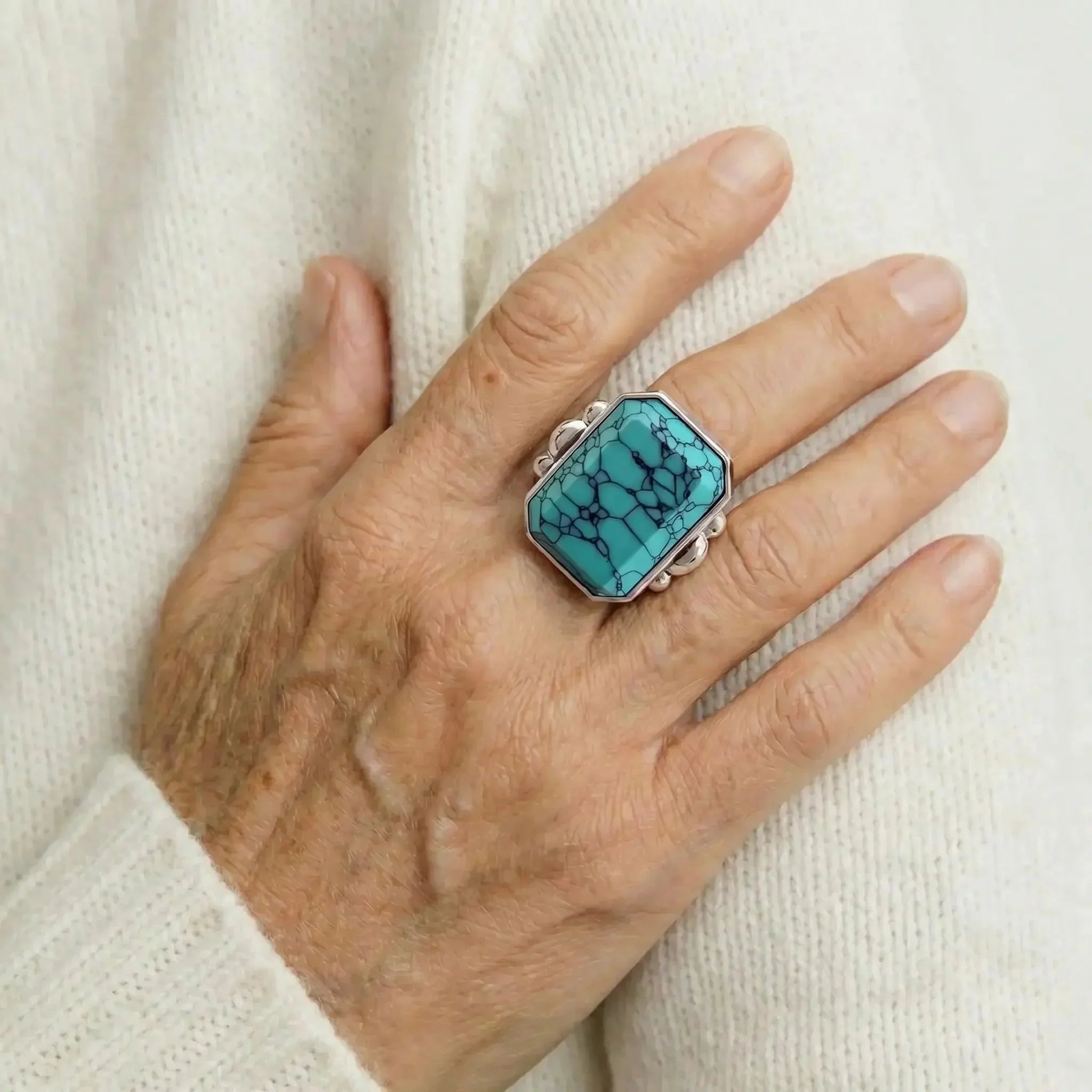Marique French Vintage Turquoise Ring