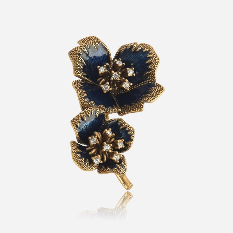 Midnight Sapphire Bloom Brooch