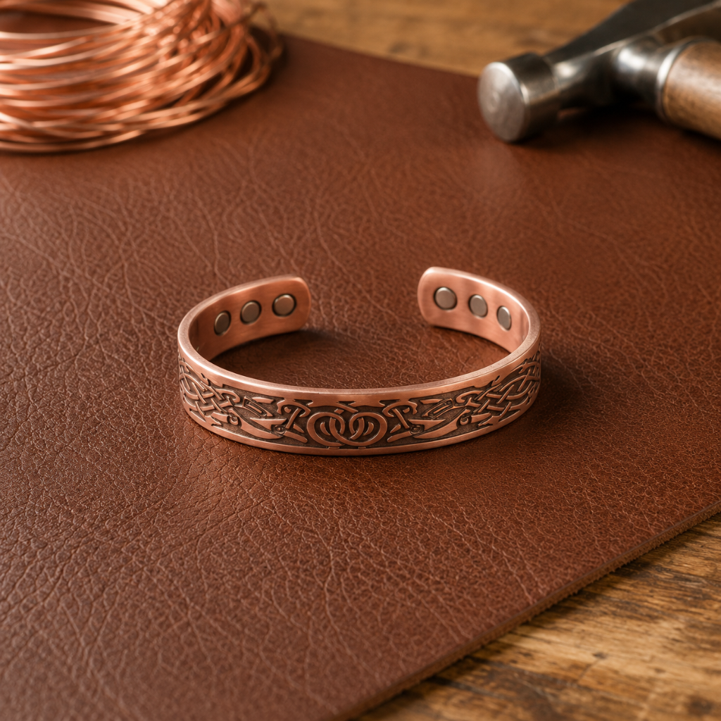 Azure Moss Copper Bracelet