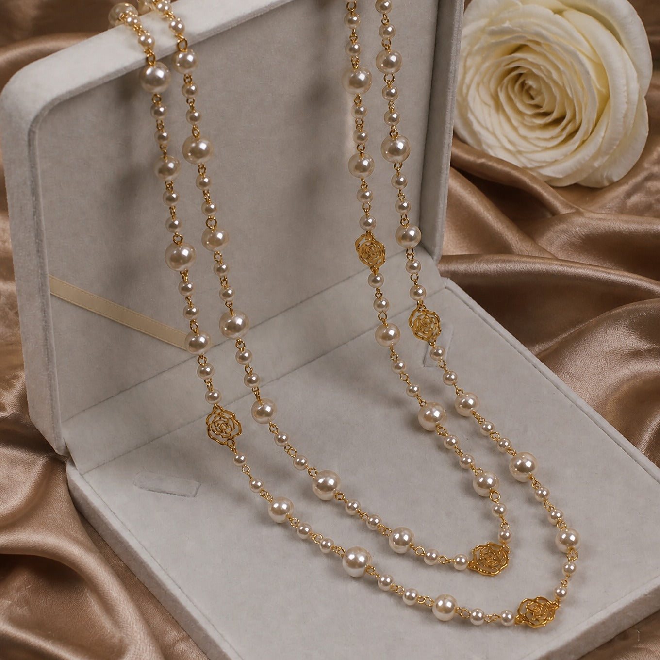 Majestic Gold Pearl Necklace