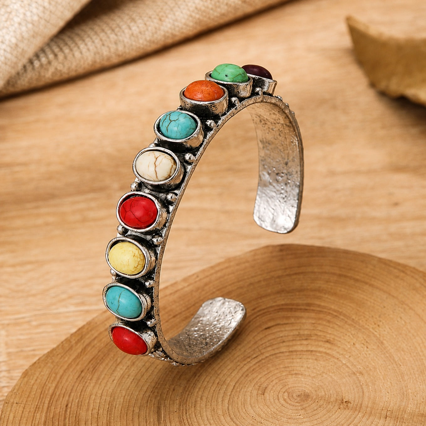Multicolor Gemstone Charm Bracelet