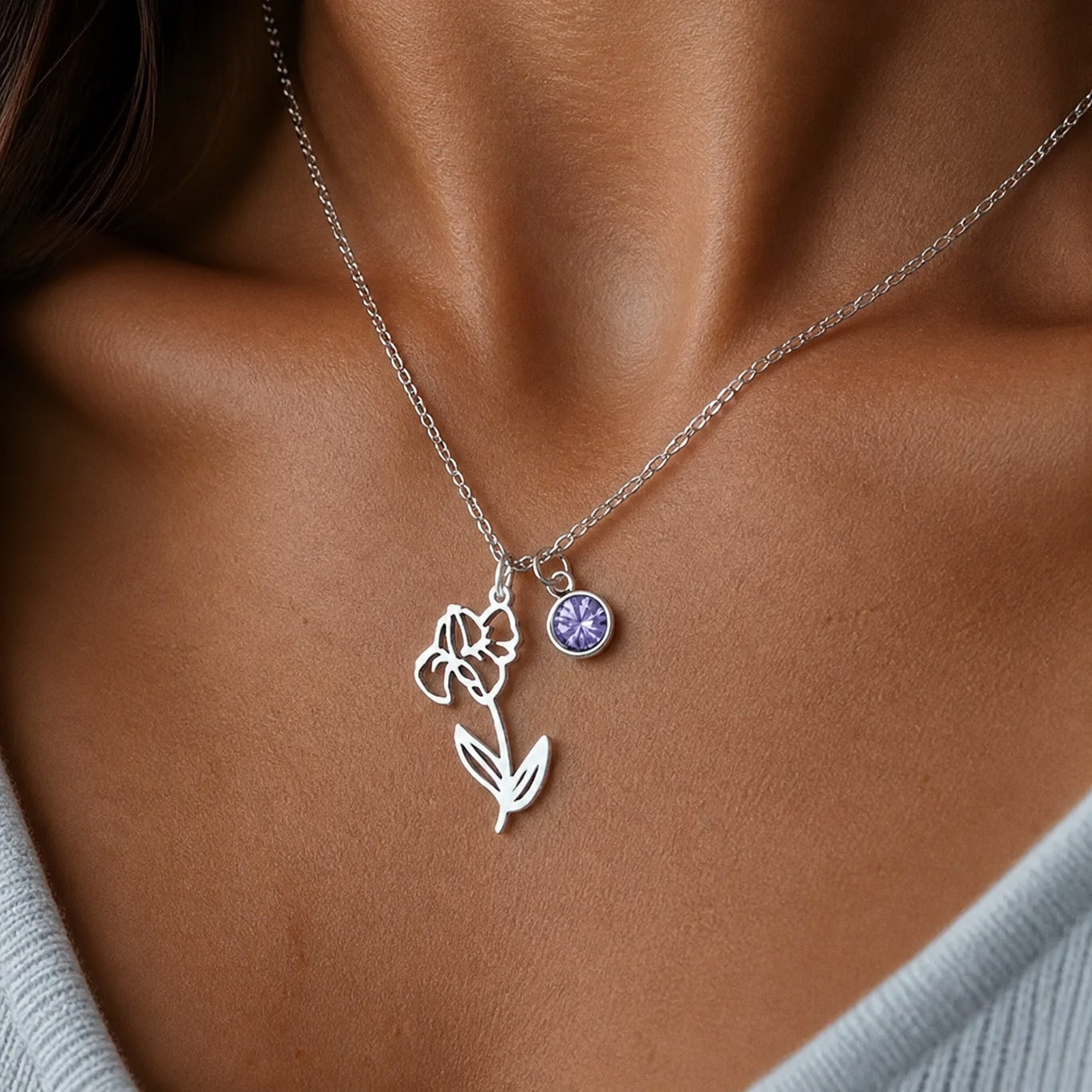 Personalized Botanical Pendant Necklace