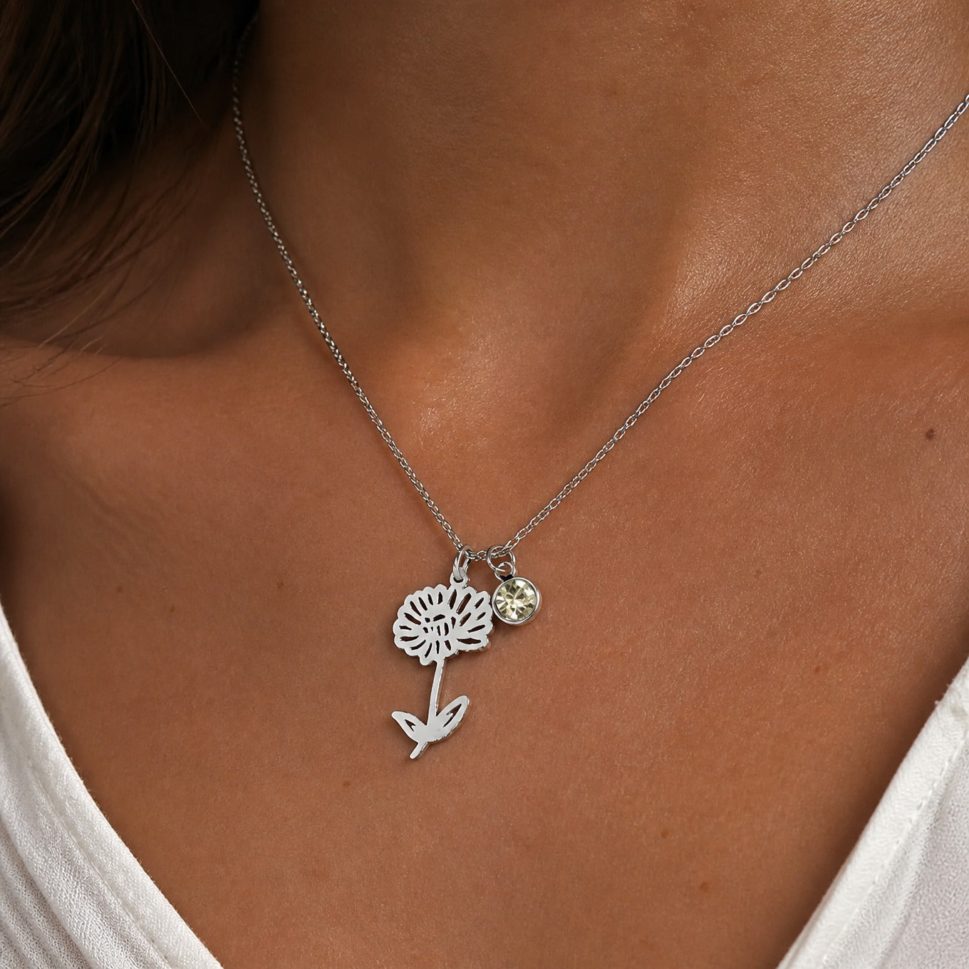 Personalized Botanical Pendant Necklace
