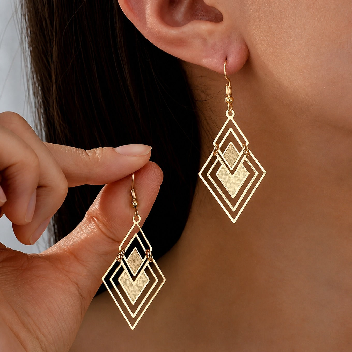 Sculptural Gold Drop Earrings
