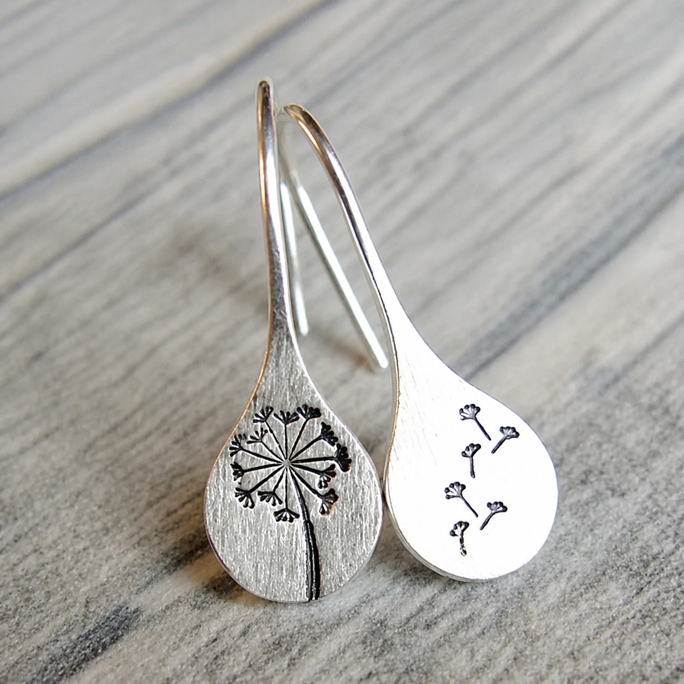 Sterling Dandelion Bloom Earrings