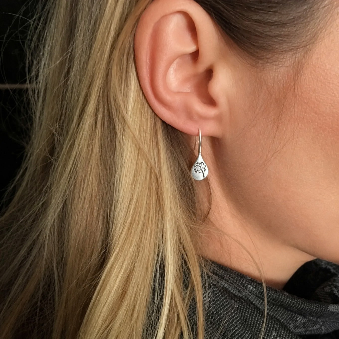 Sterling Dandelion Bloom Earrings