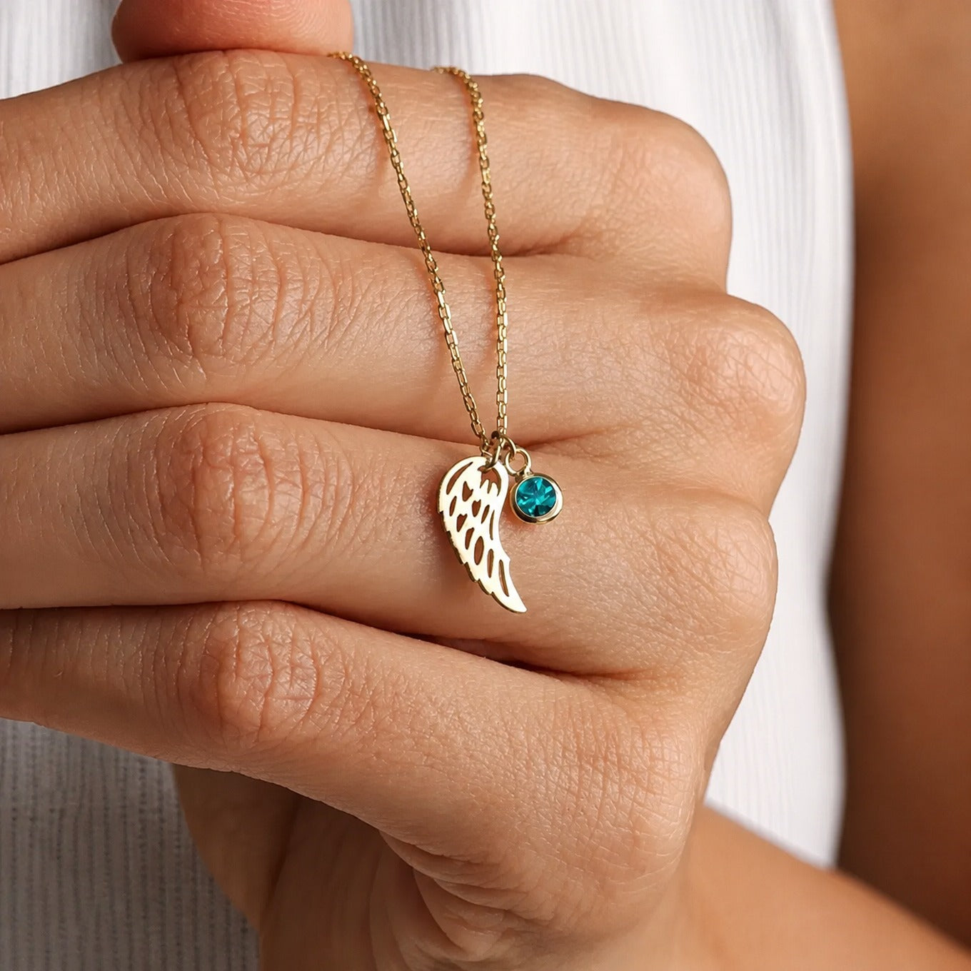 Guardian Angel Birthstone Necklace