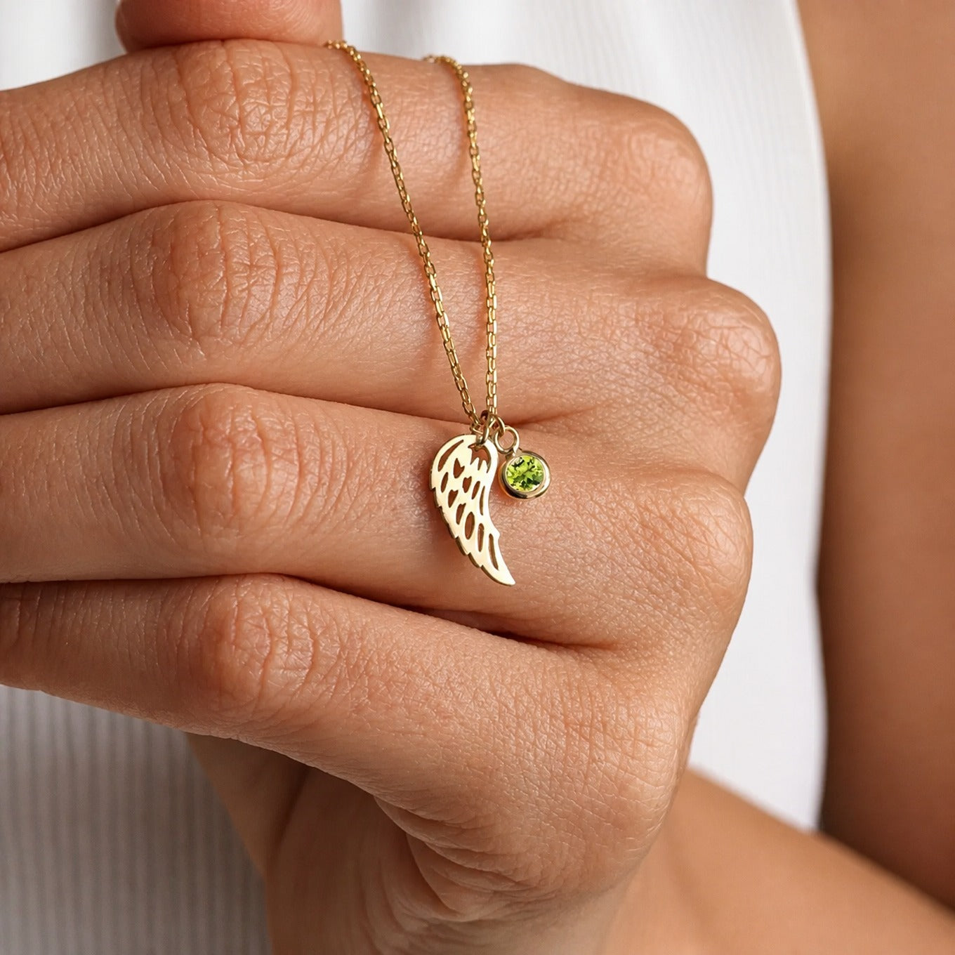Guardian Angel Birthstone Necklace