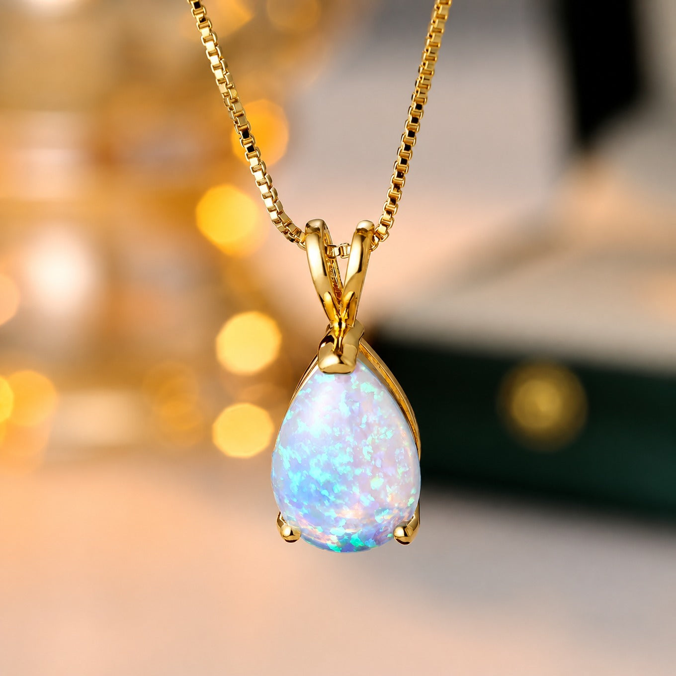 Radiant Opal Pendant Necklace