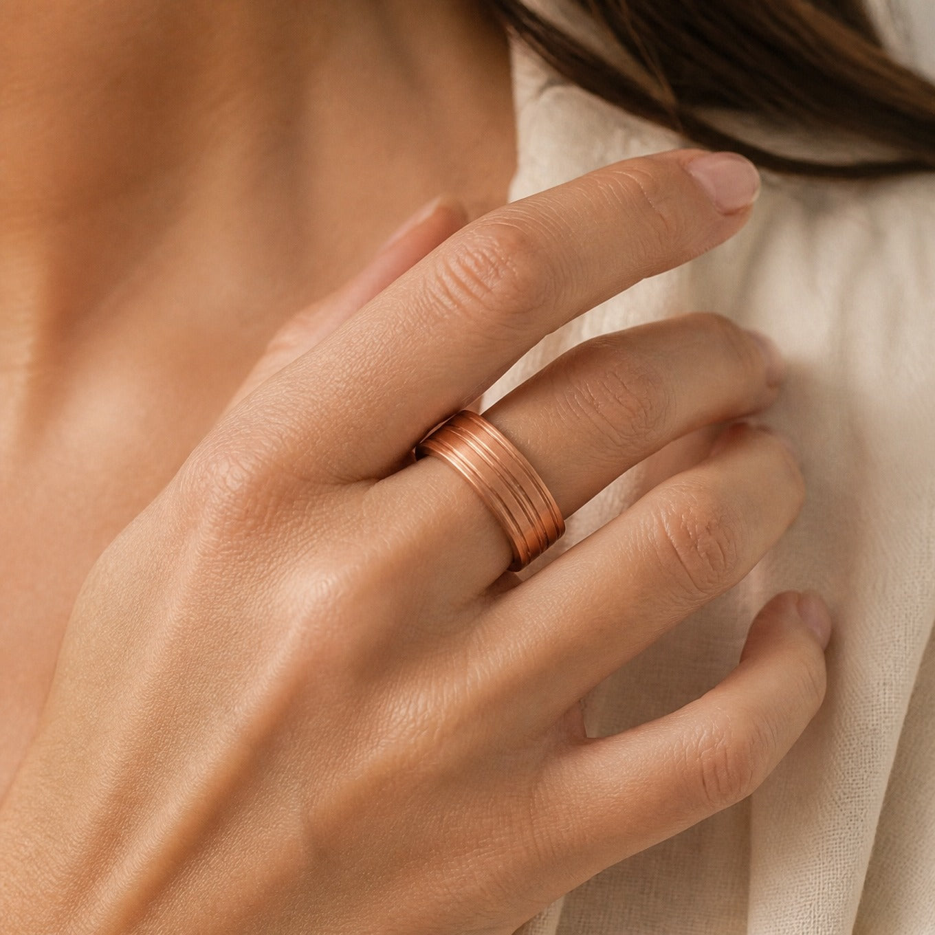 Sovereign Copper Band Ring