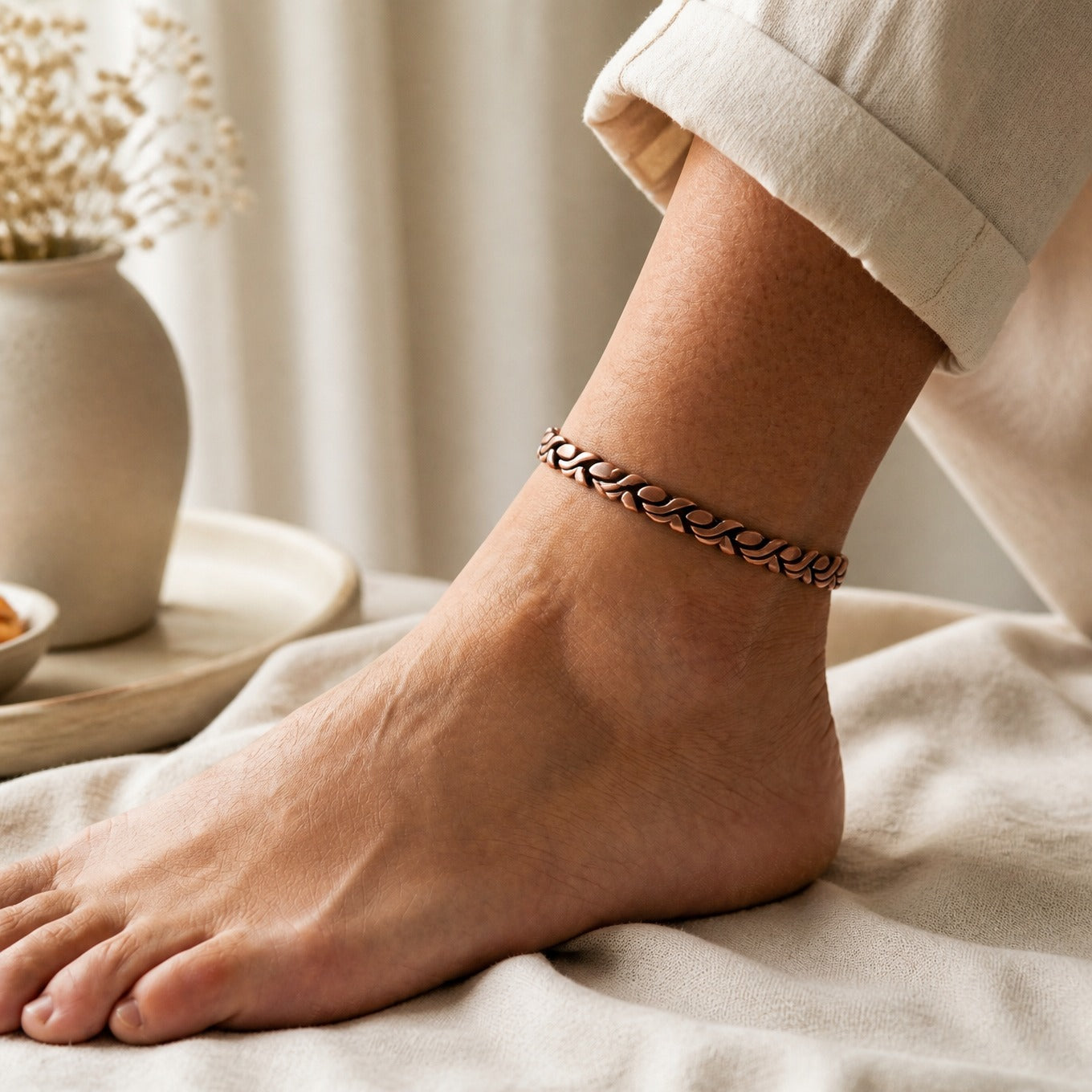 Dune Elegance Copper Anklet