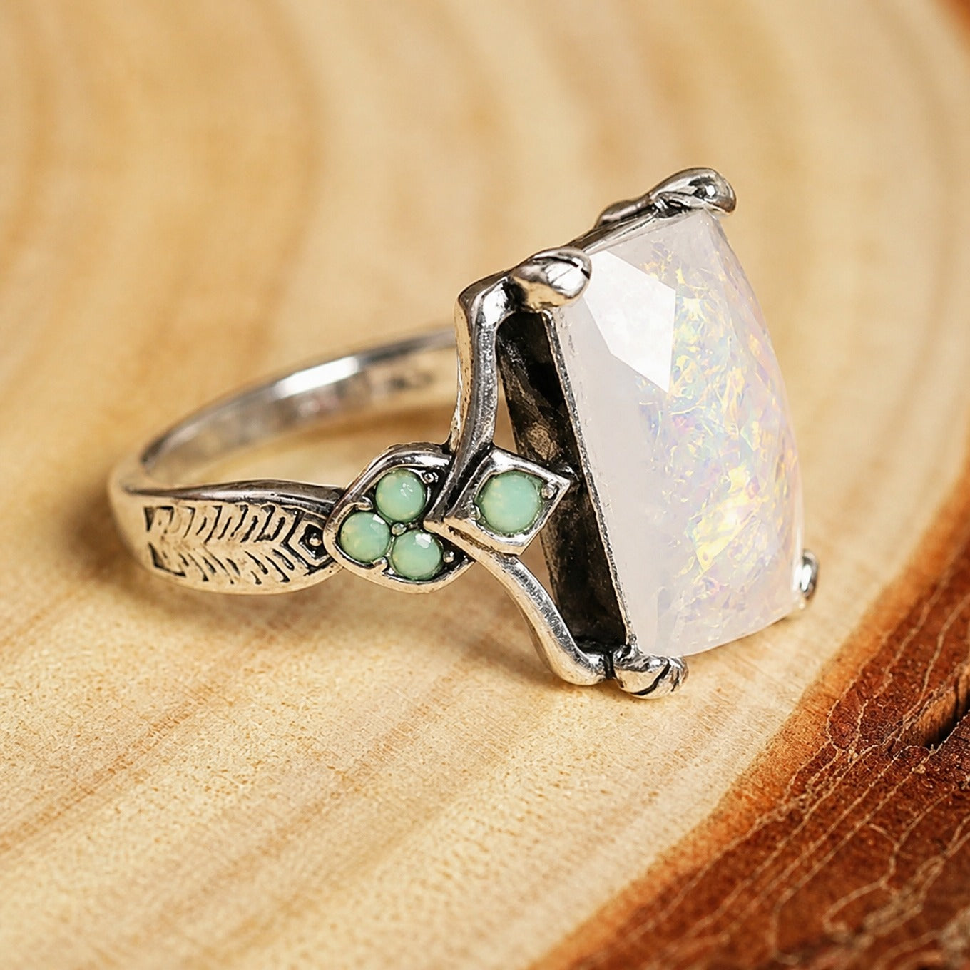 Timeless Vintage White Opal Ring