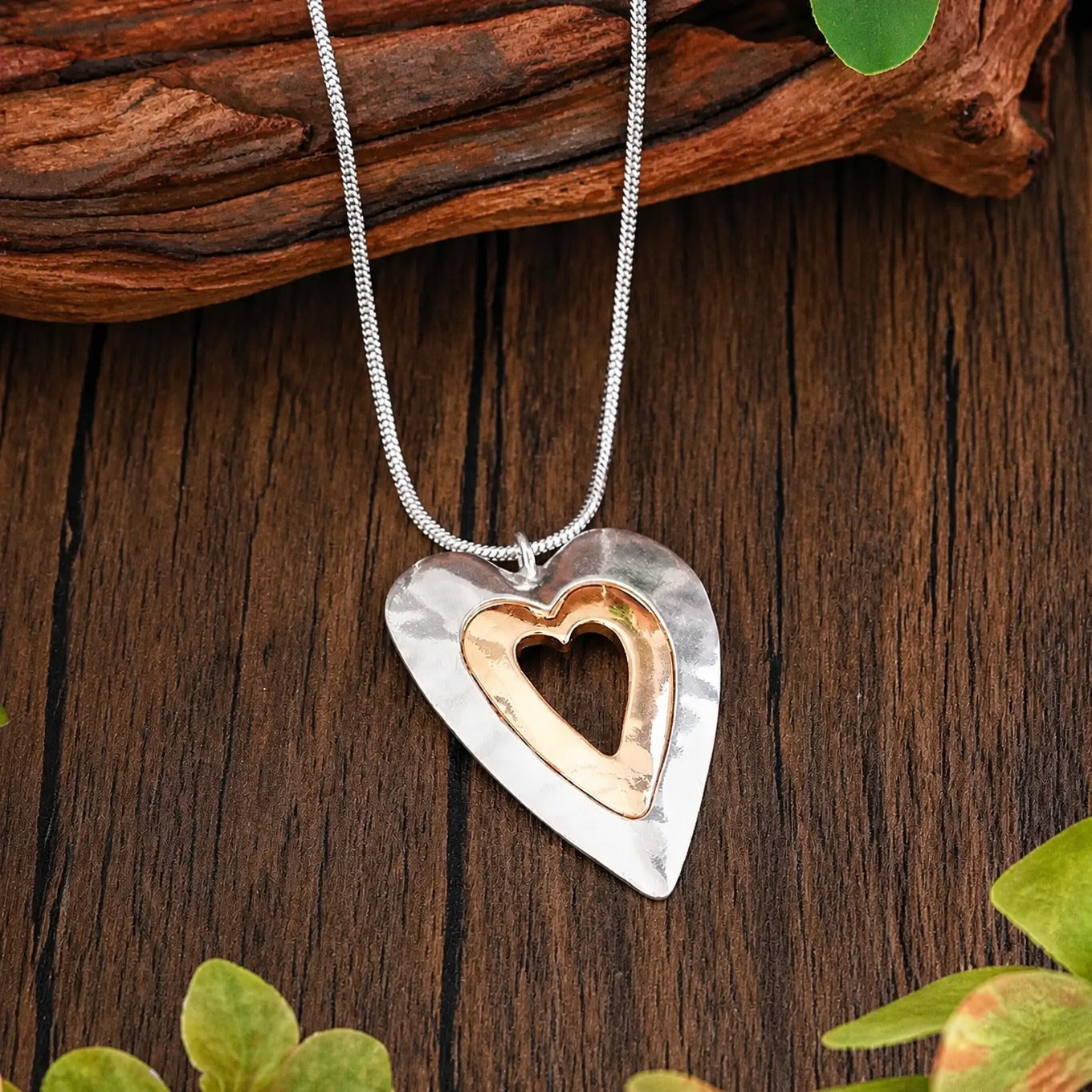 Everlove Gold Silver Heart Necklace