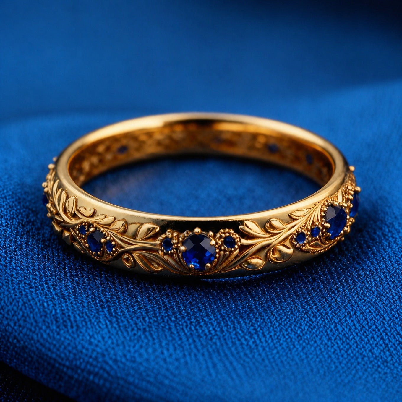 Blue Zirconia Leaf Ring