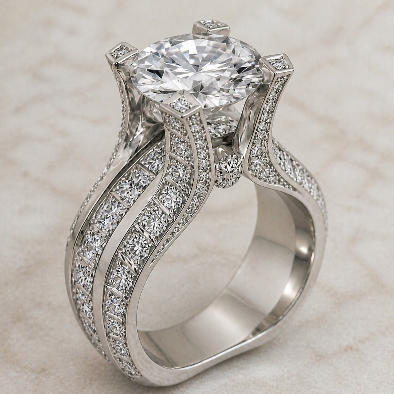 Crystal Luxe Statement Ring