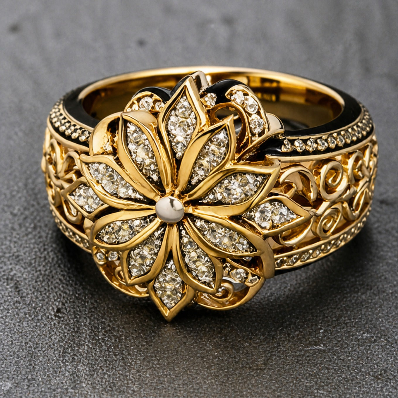 Gold Bloom Statement Ring
