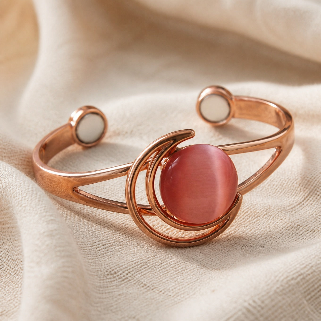 Eternal Pink Sphere Copper Bracelet