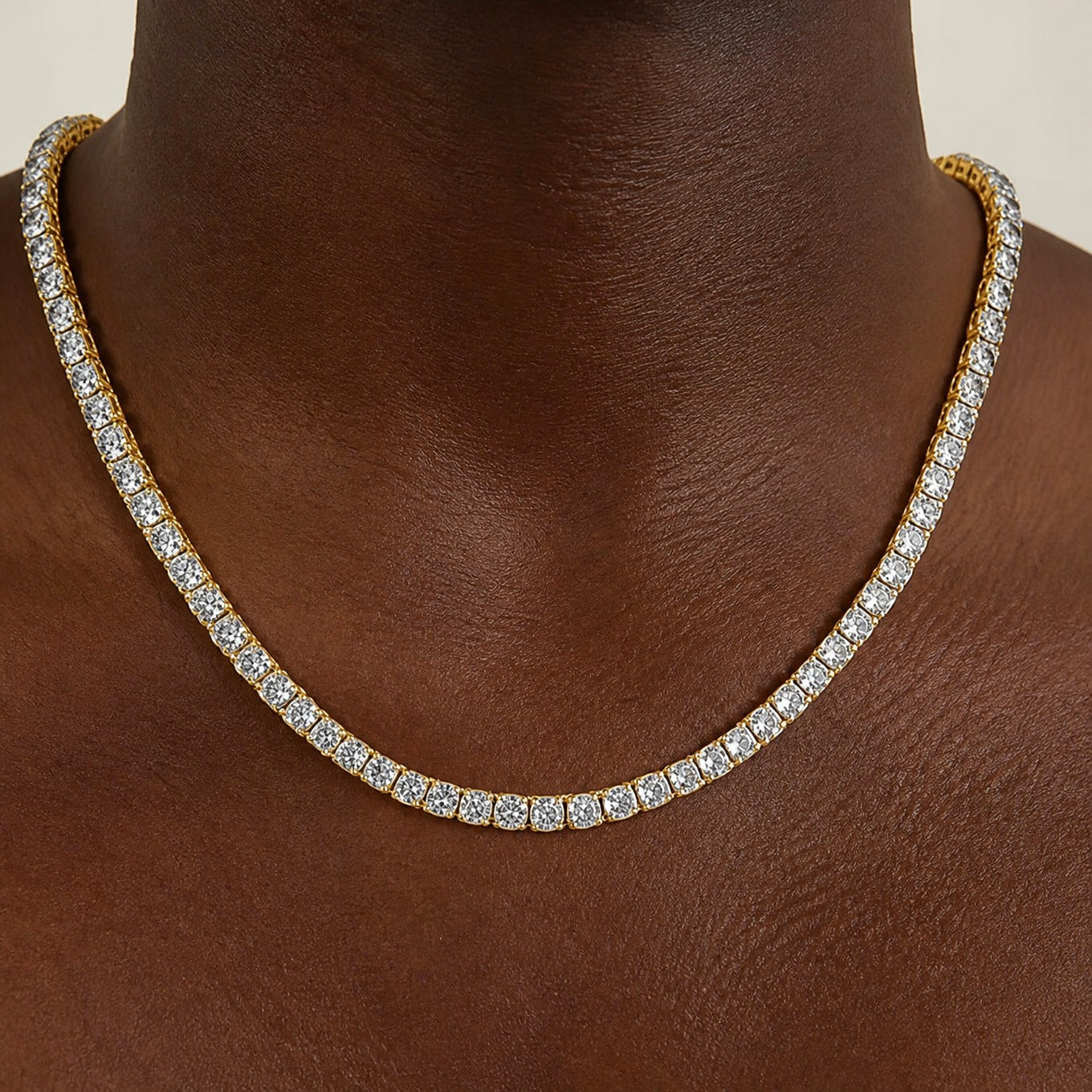 Royal Gold Tennis Necklace