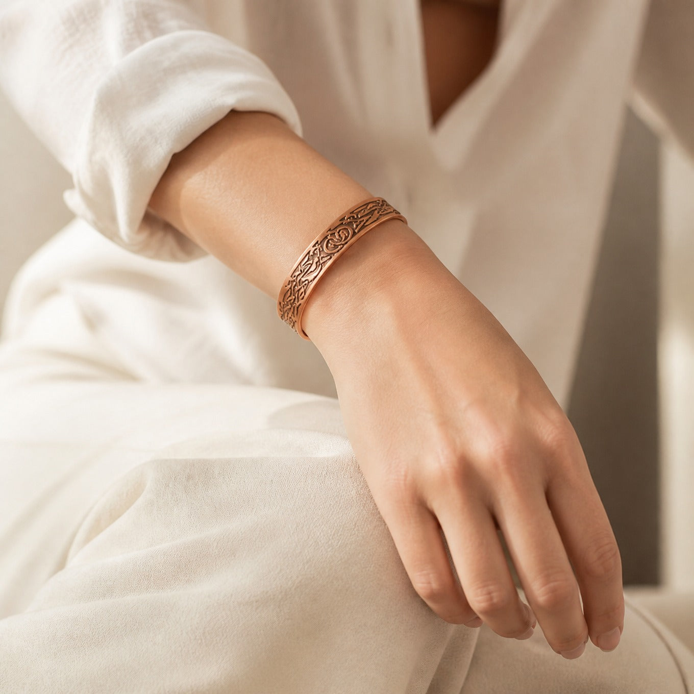 Forest Moss Copper Bracelet