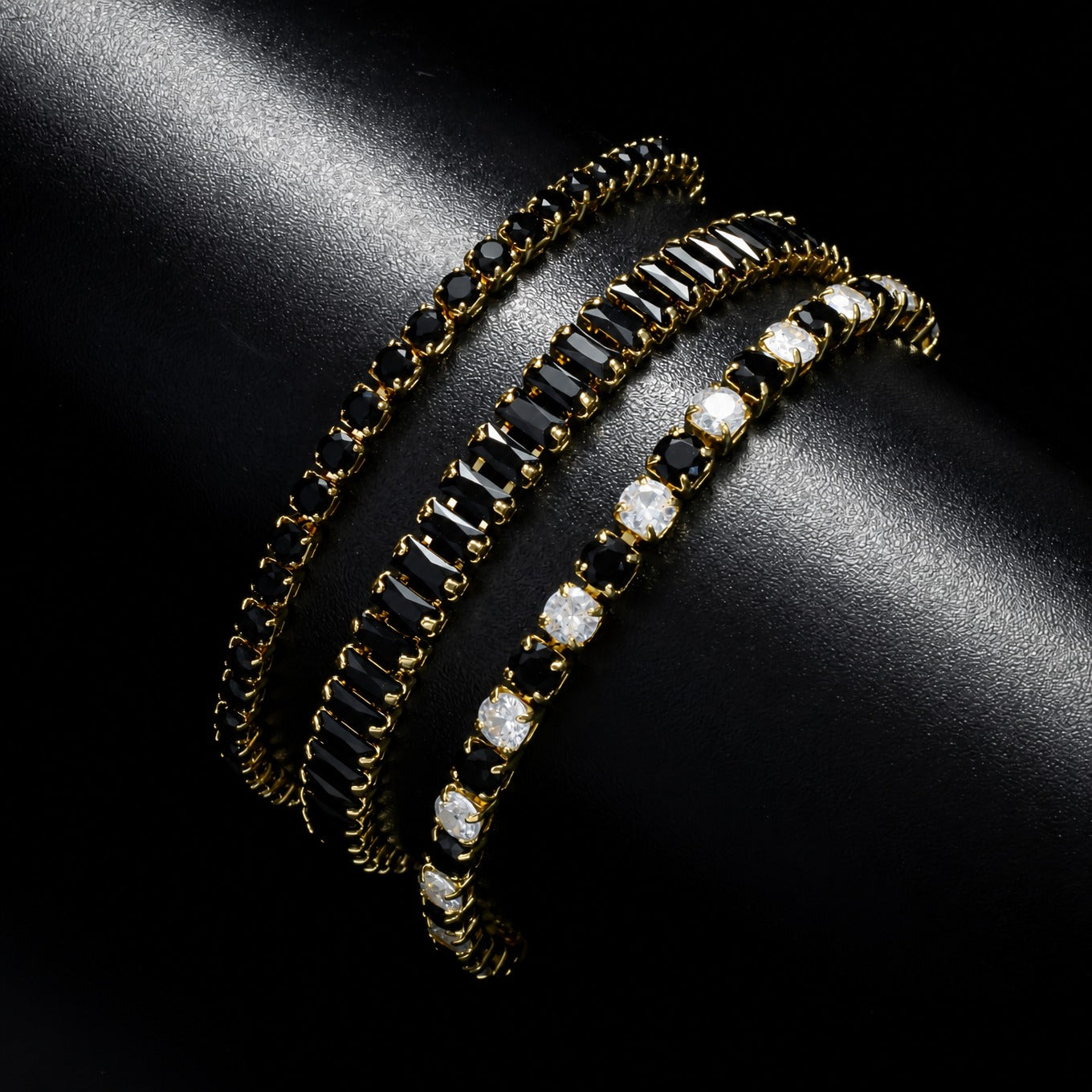 Onyx Crystal Bracelet Set