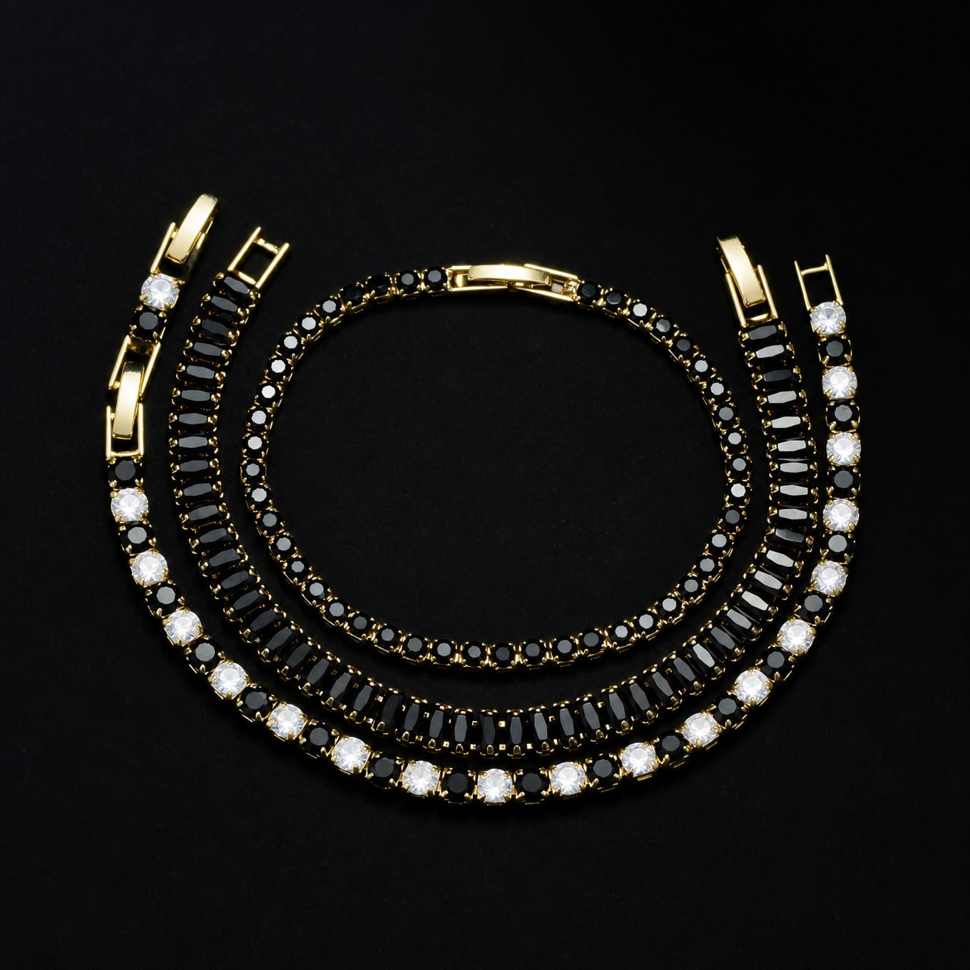 Onyx Crystal Bracelet Set