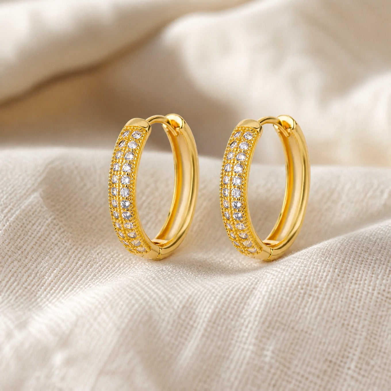 Radiant Zircon Hoop Earrings