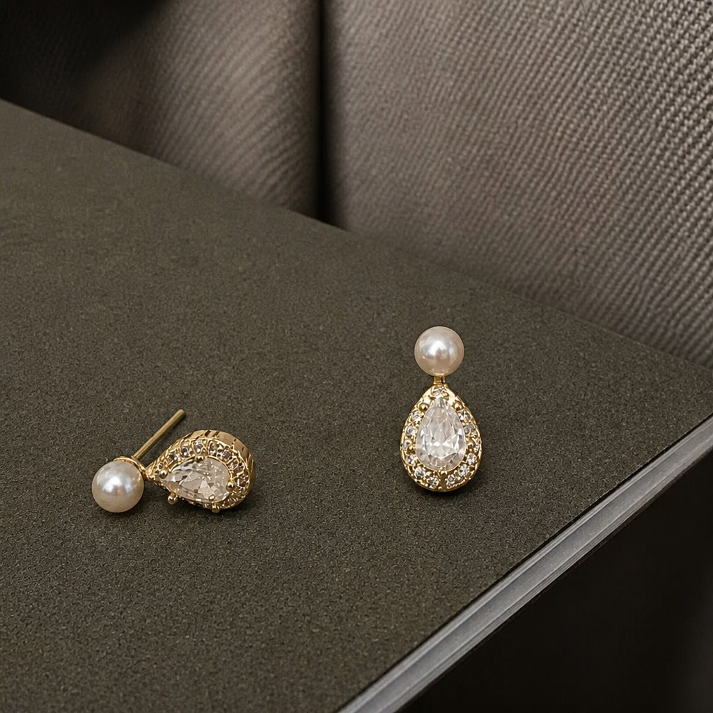 Pearl Halo Drop Earrings