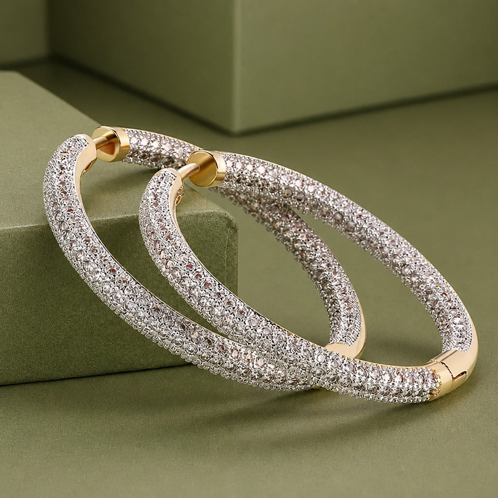Silver Halo Hoop Earrings