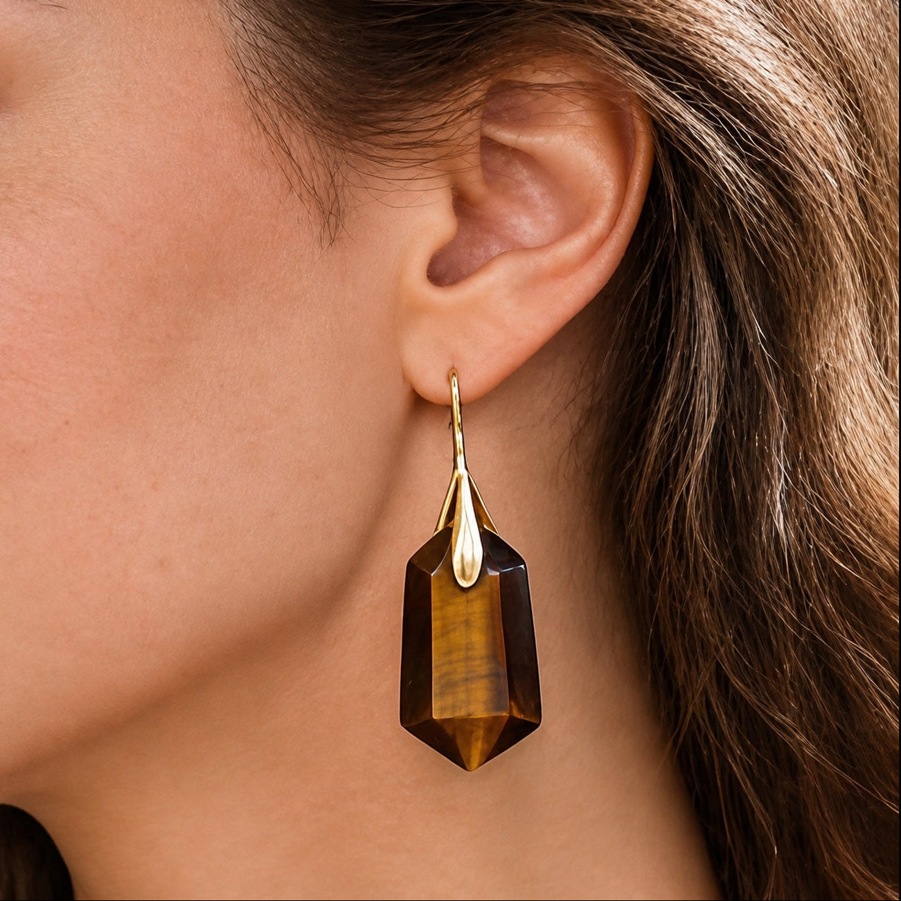 Artisan Faceted Quartz Drop Earrings