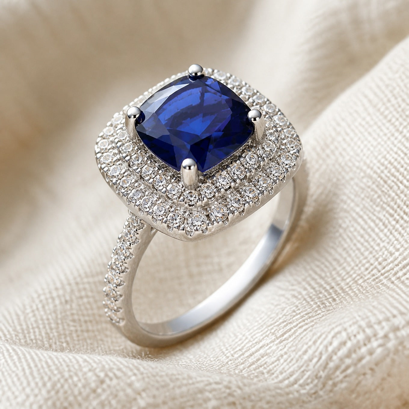 Sterling Sapphire Prestige Ring