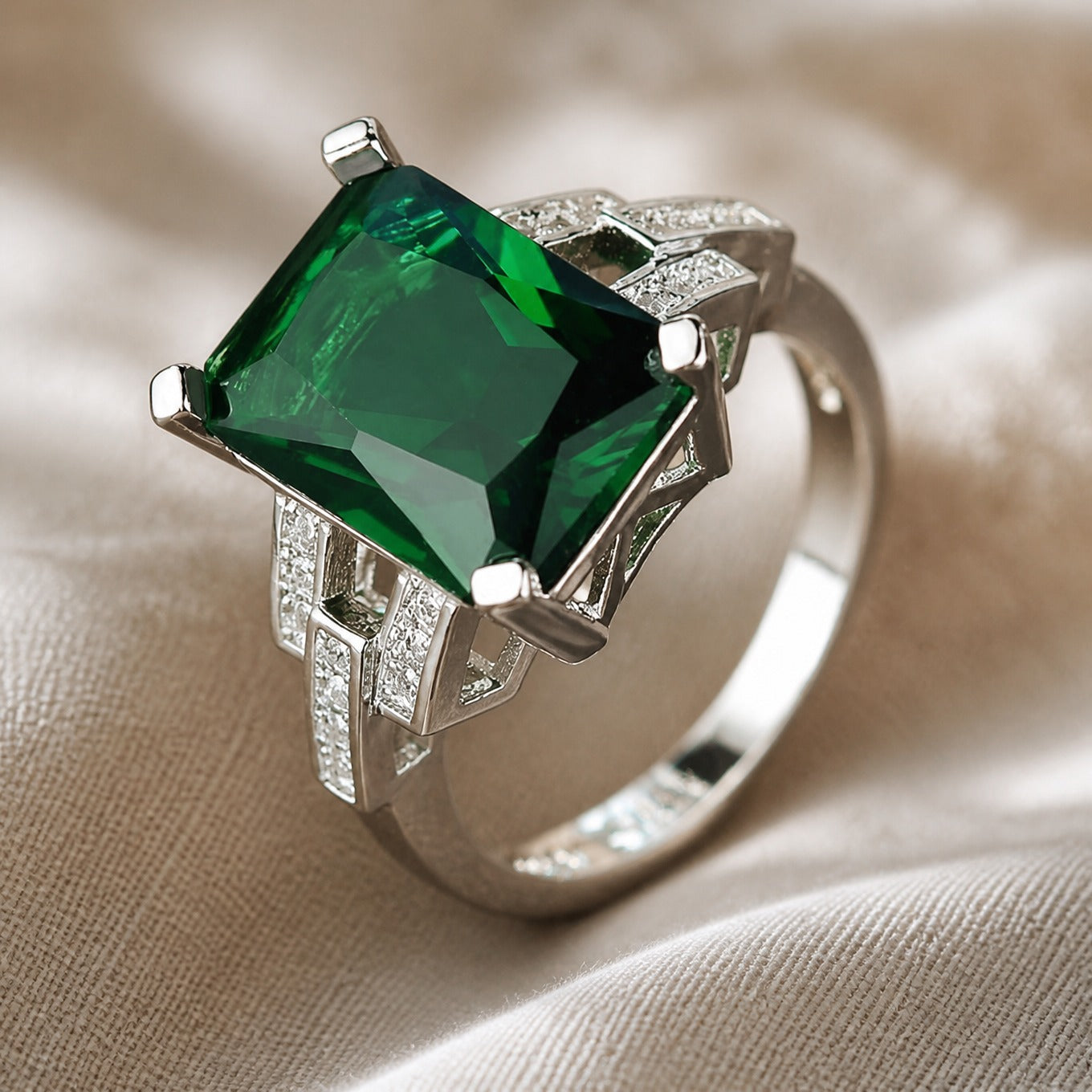 Emerald Allure Statement Ring