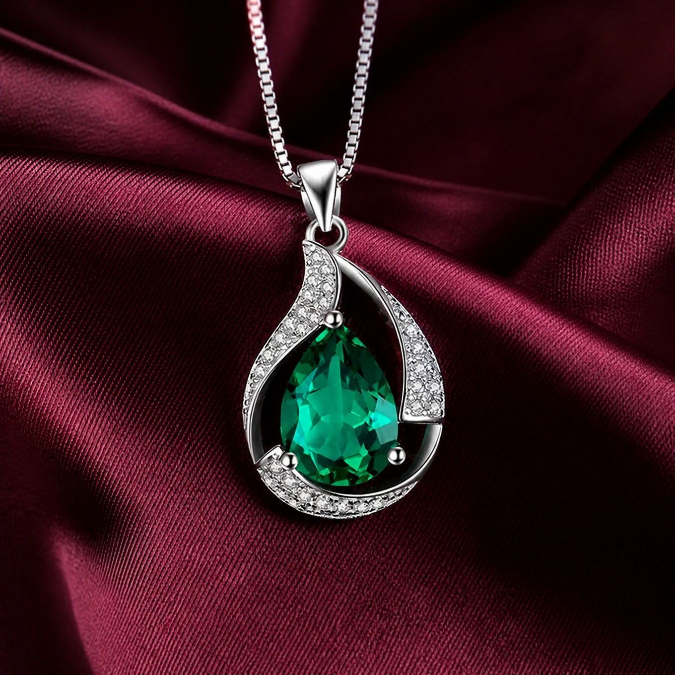 Emerald Whisper Pendant Necklace