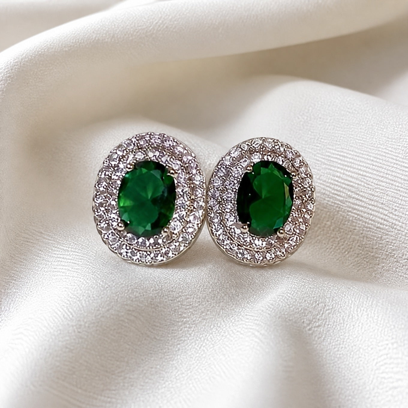 Layered Oval Statement Earrings