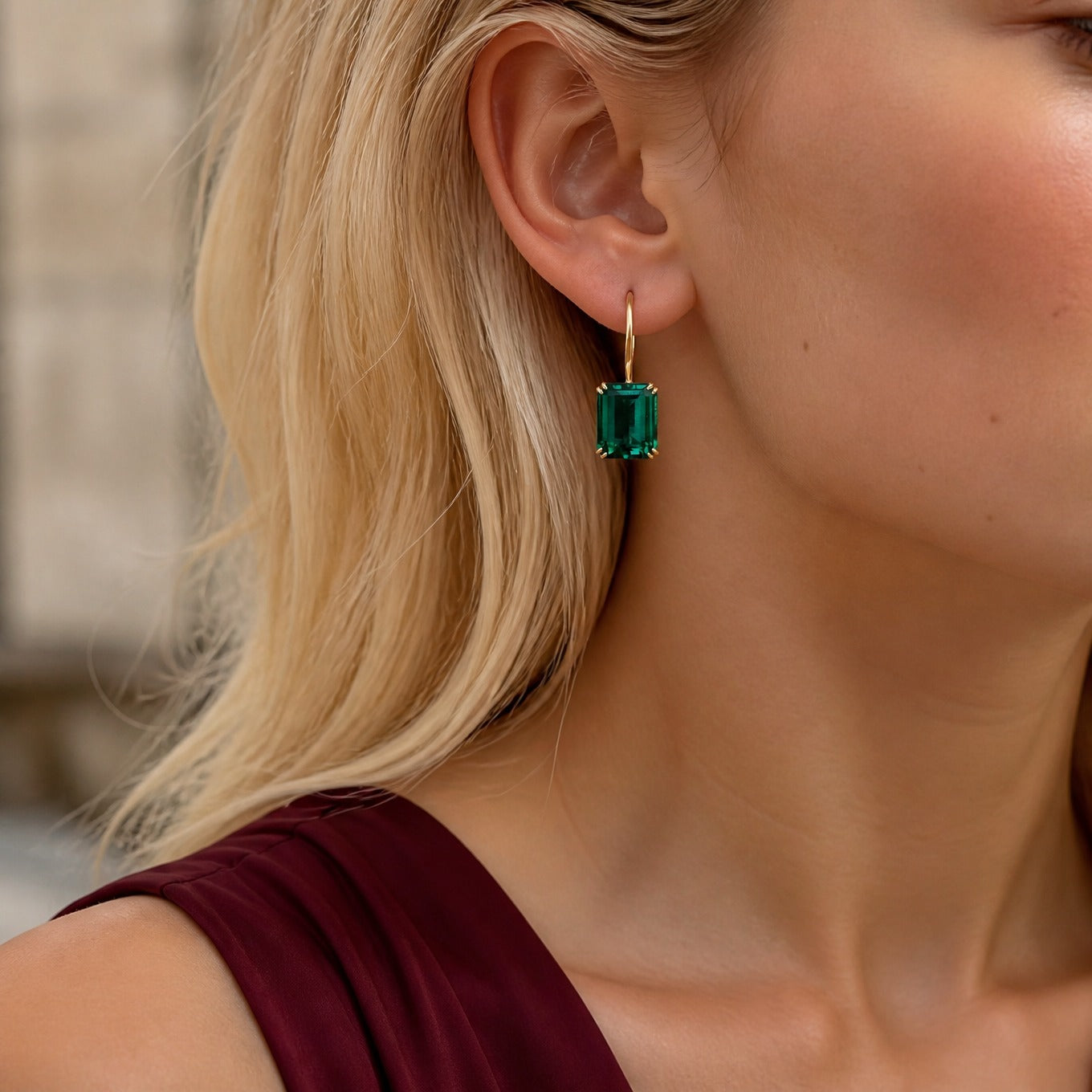 Emerald Signature Hook Earrings