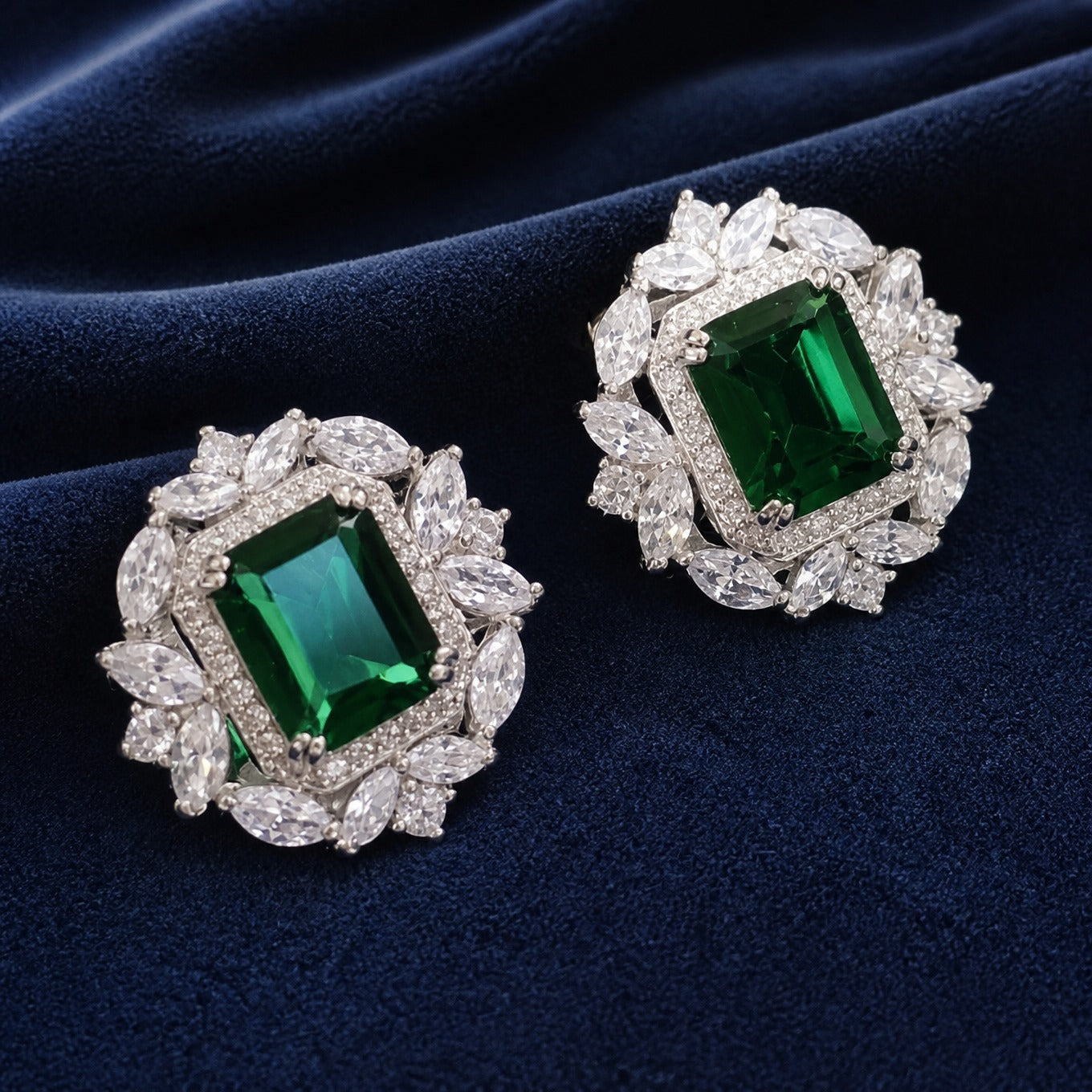 Emerald Noble Stud Earrings