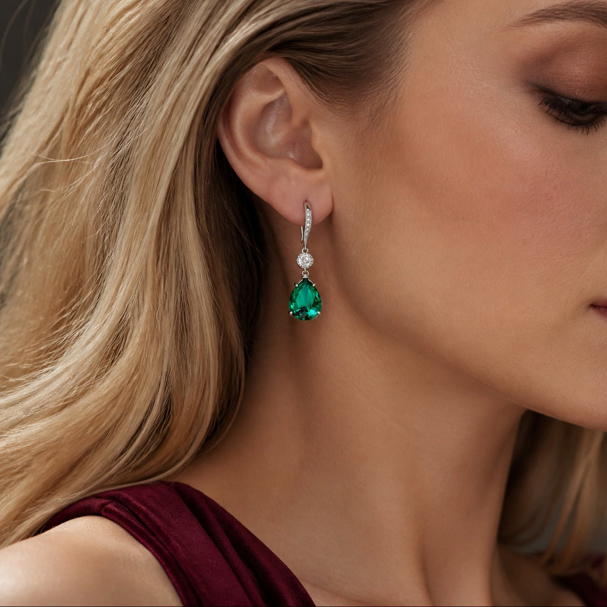 Emerald Cascade Dangle Earrings