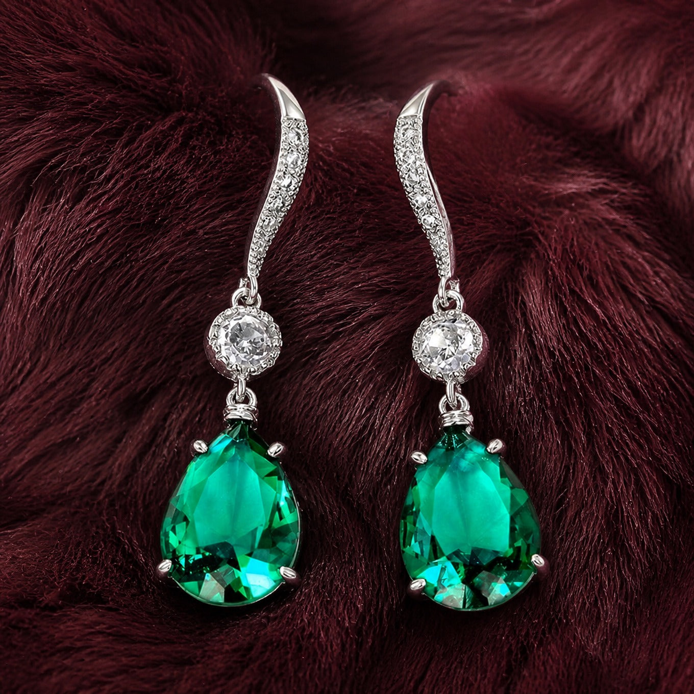Emerald Cascade Dangle Earrings