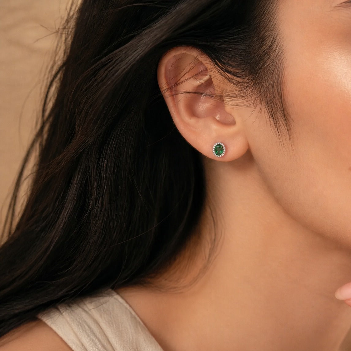 Emerald Vault Stud Earrings
