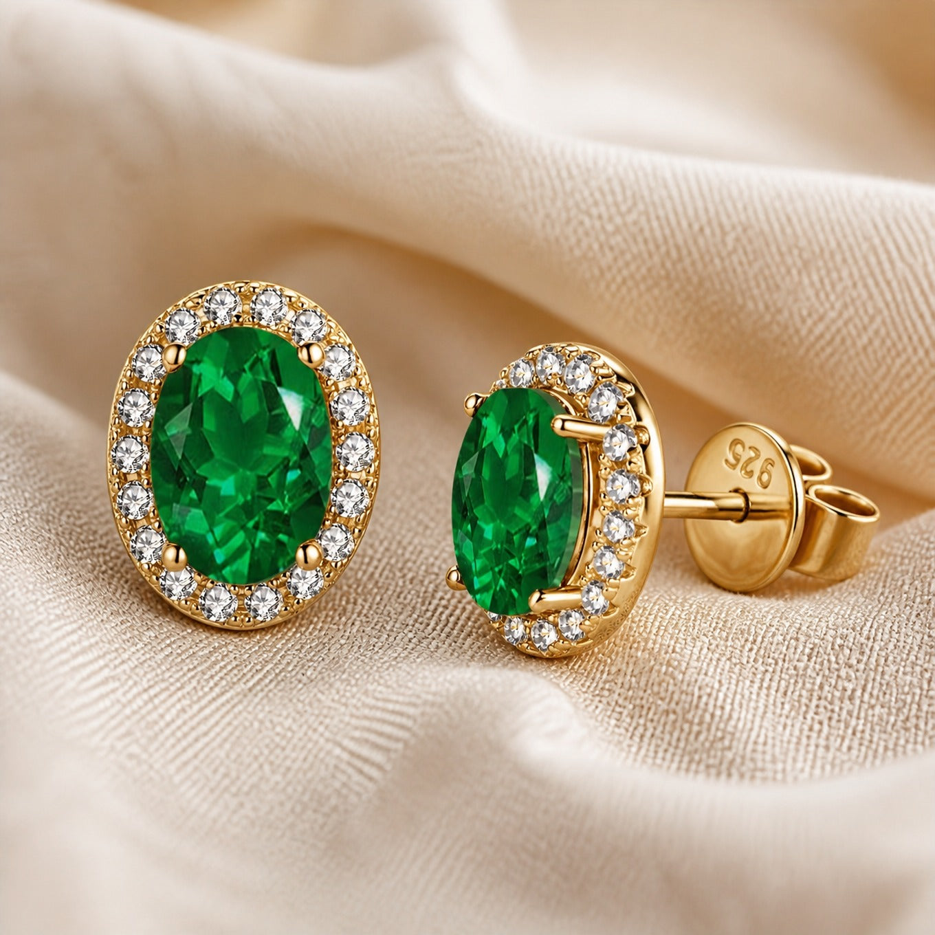 Emerald Vault Stud Earrings